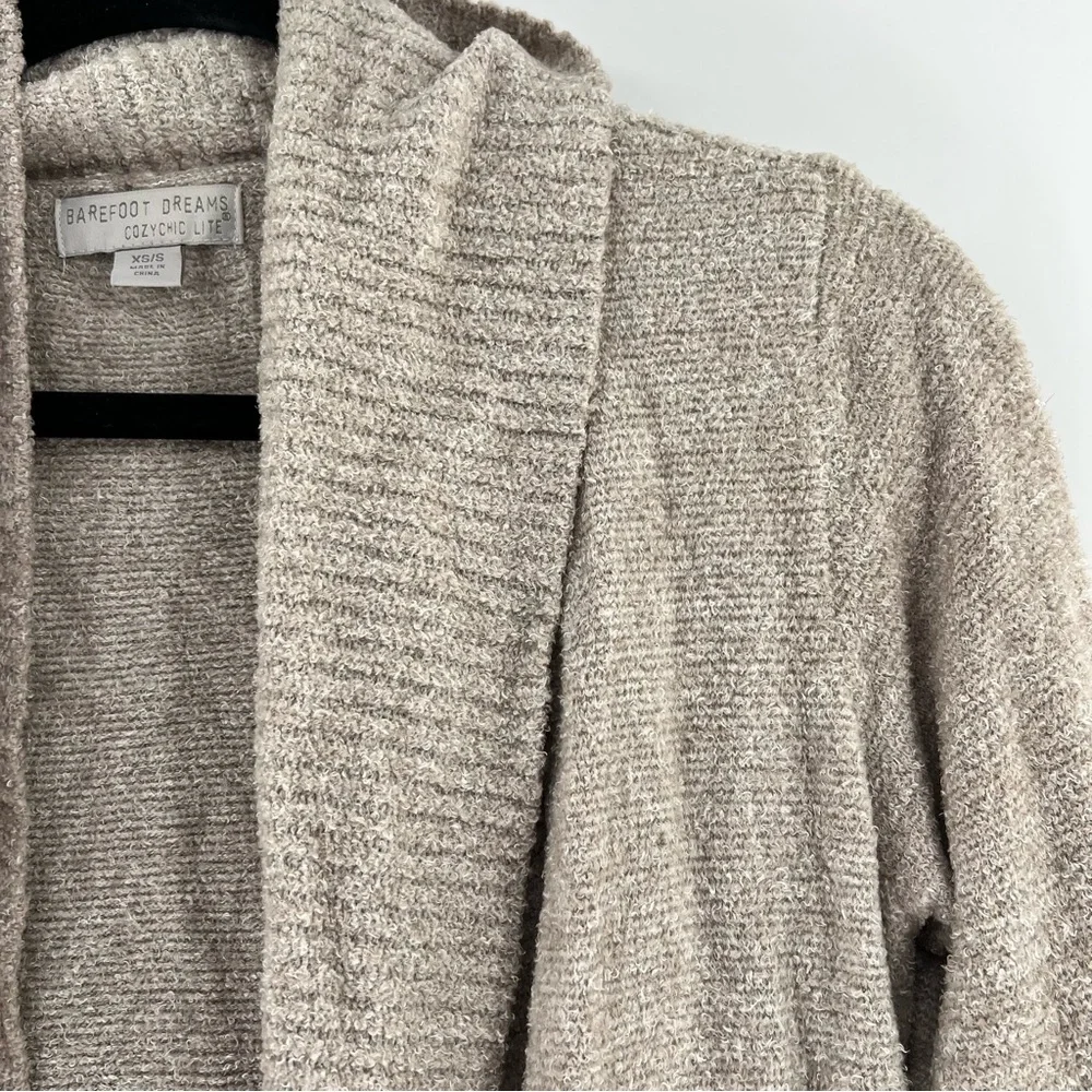 Barefoot Dreams CozyChic Lite Circle Cardigan XS/S Taupe Soft Open Front
